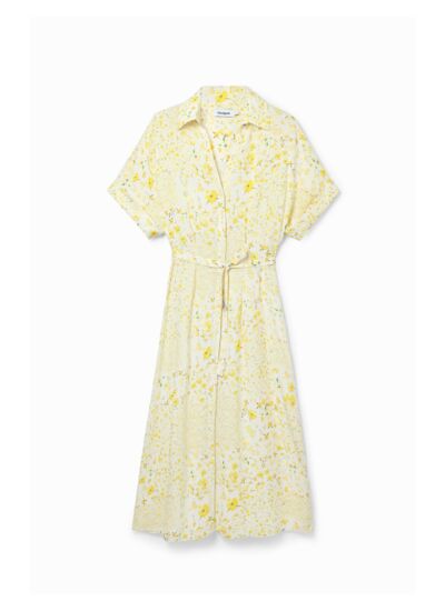 Robe-chemise midi fleurs