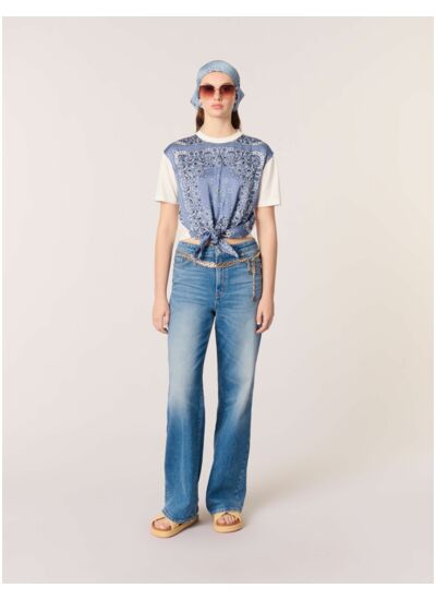 Tee-shirt noué avec imprimé