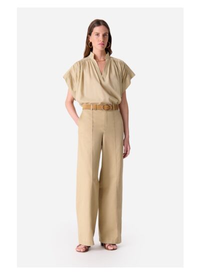 Pantalon Dulce En Cuir De Vachette