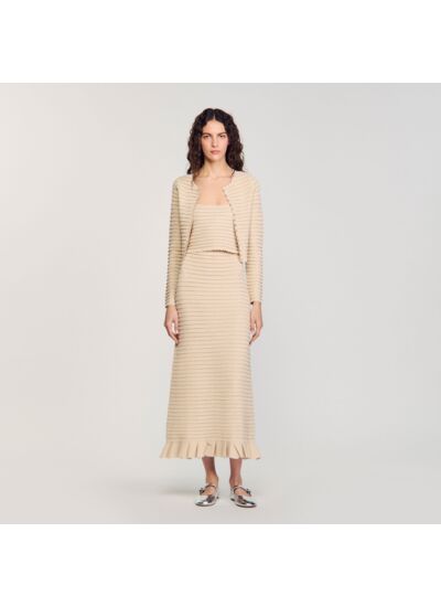 Top court en maille strassée