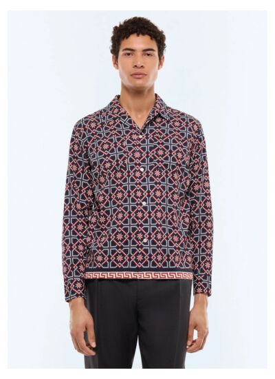 Chemise à col requin en viscose