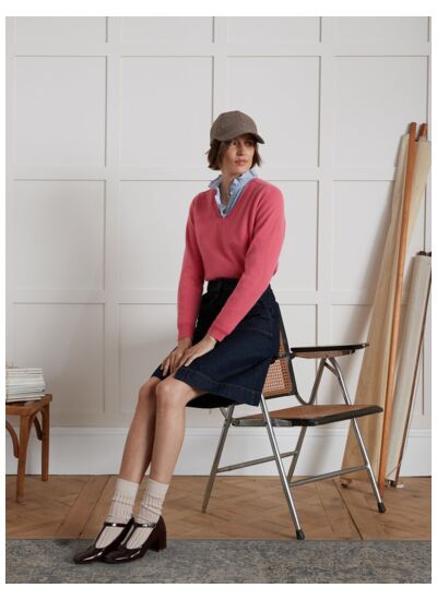 PULL COL V CACHEMIRE