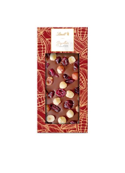 SIGNATURE TABLETTE LAIT NOISETTE CRANBERRY 100G Noël