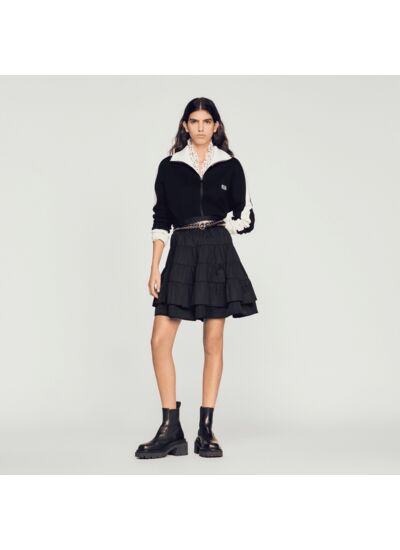 Cardigan court bicolore