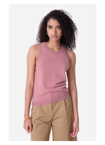 Débardeur Désirée Coton ajouré et fleurs brodées