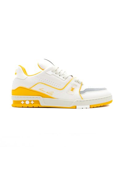 Louis Vuitton LV Trainer White Yellow Script