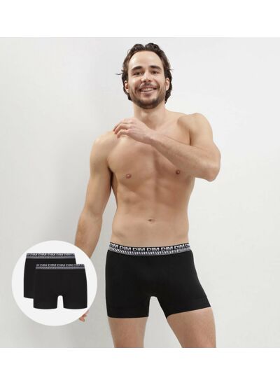 Lot de 2 boxers noirs pour homme 3D Stay and Fit