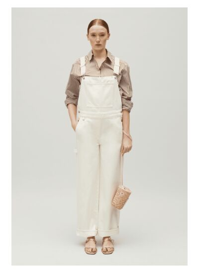 Salopette en denim écru