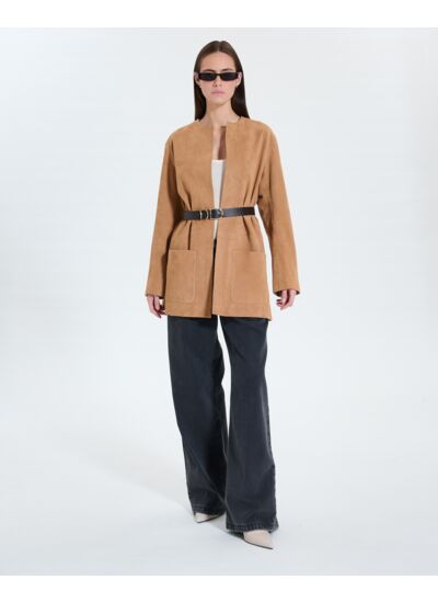 Manteau mi-long beige