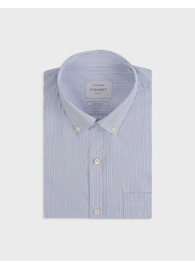 Chemise classique rayée bleue