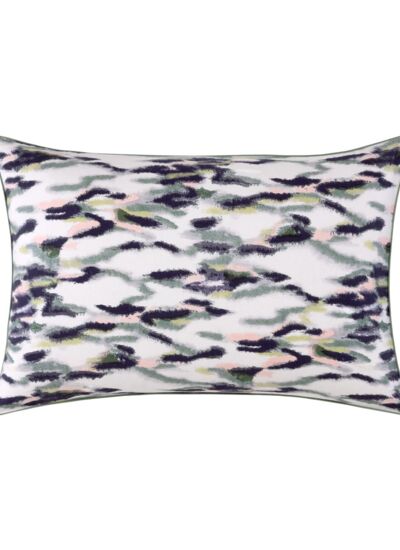 Kenzo - Taie d'oreiller en satin gris, K Ikat