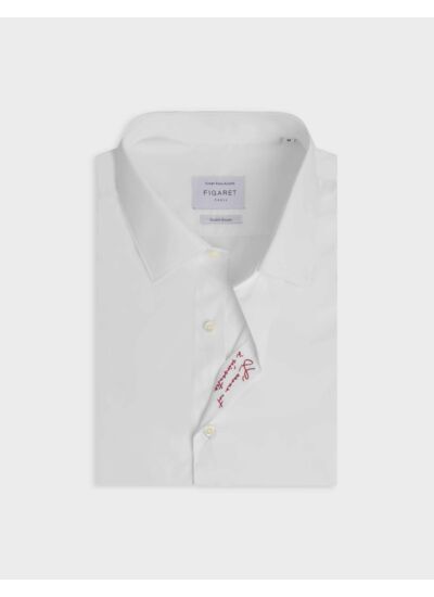 Chemise mixte Amour en popeline blanche