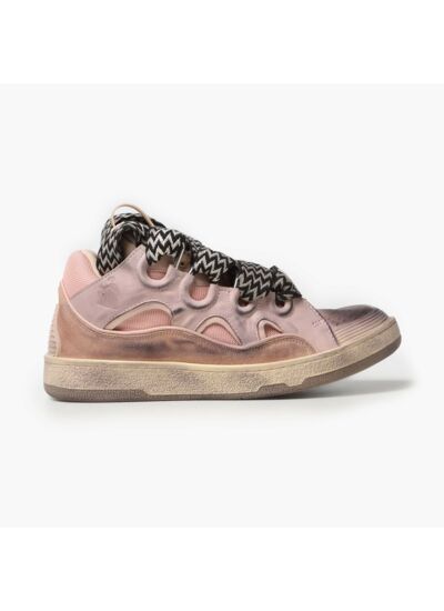 Lanvin Leather Curb Sneaker Vintage Pink
