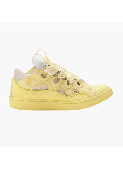 Lanvin Leather Curb Sneaker - Yellow