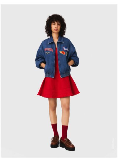 Veste denim oversize brodé