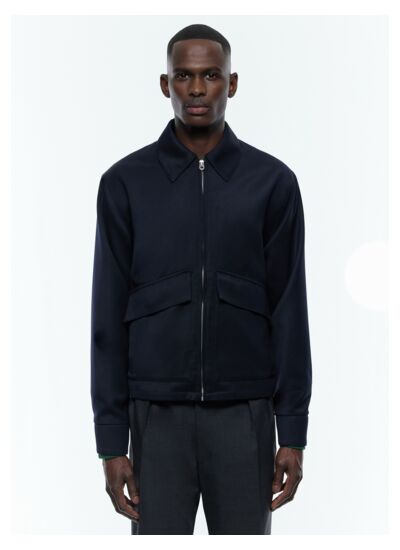 Blouson en twill de laine mélangée