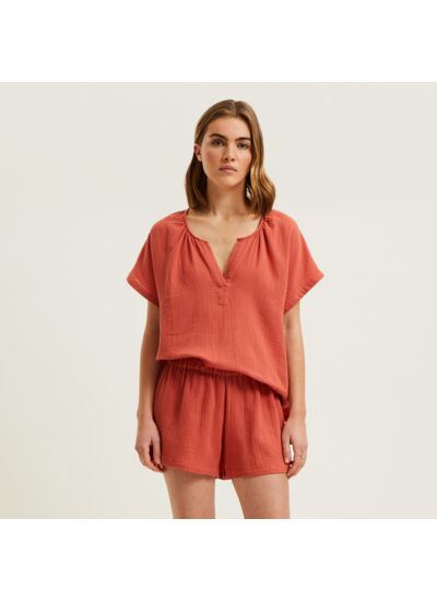 Laurence Tavernier - Pyjama Short en voile de coton, Panarea