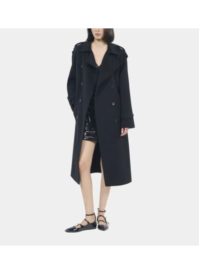Manteau Style Trench Noir Femme