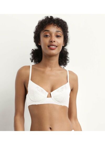 Soutien-gorge emboitant armatures dentelle graphique Nacre Mod de Dim