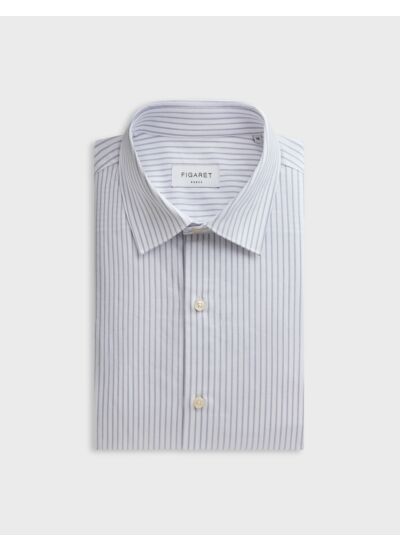 Chemise auguste col français en oxford rayé rouge