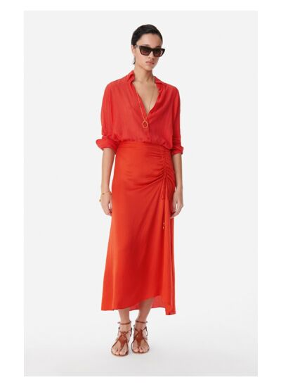 Jupe Calyp En Viscose Et Soie