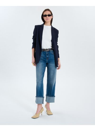 Jean droit dirty light blue