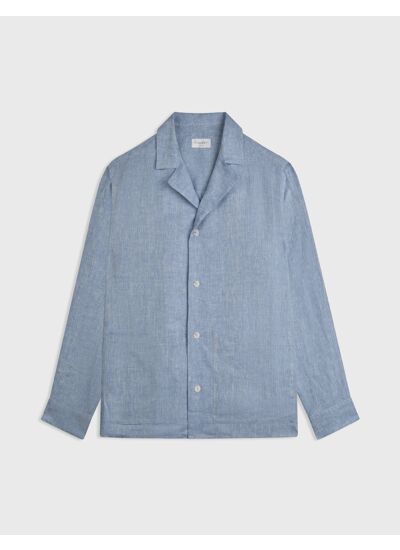Chemise Livio en lin bleu