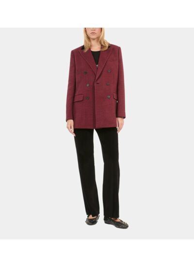 Blazer Pied De Poule Noir Et Rouge Femme