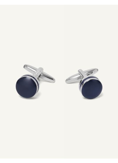 Boutons de manchettes ronds marine