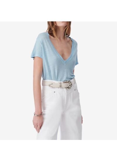 T-Shirt En Lin Col V Rodeo