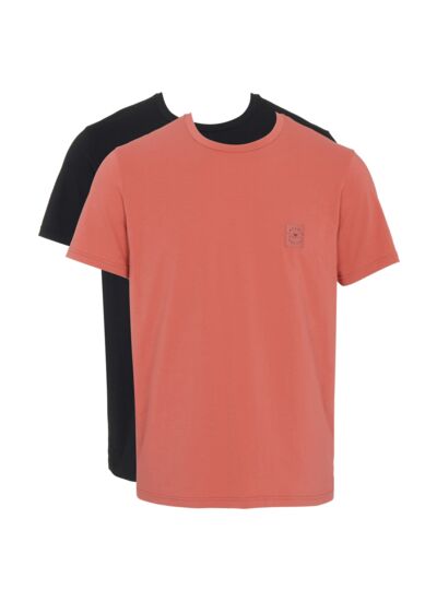 Emporio armani Lot de 2 t-shirts à col rond - noir/coral