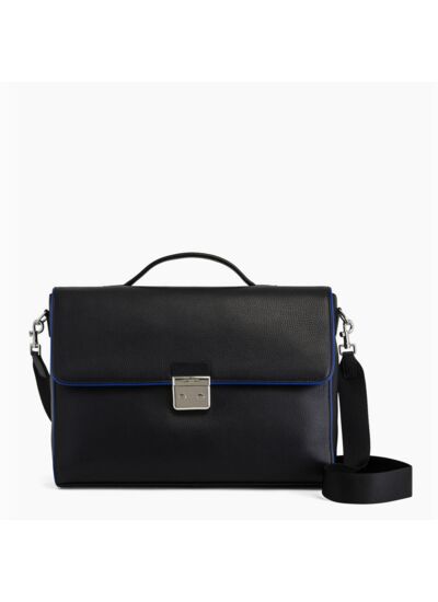 Serviette 1 soufflet 14 Augustin en cuir grainé