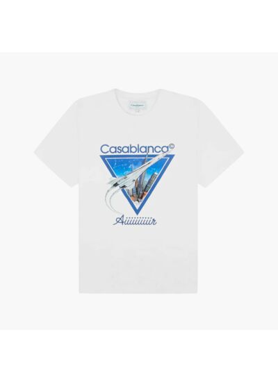 Casablanca T-Shirt Aiiiiir Print Organic Blanc