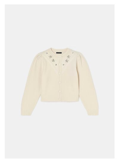 Gilet Gustave-Ecru en Laine Merinos Extrafine