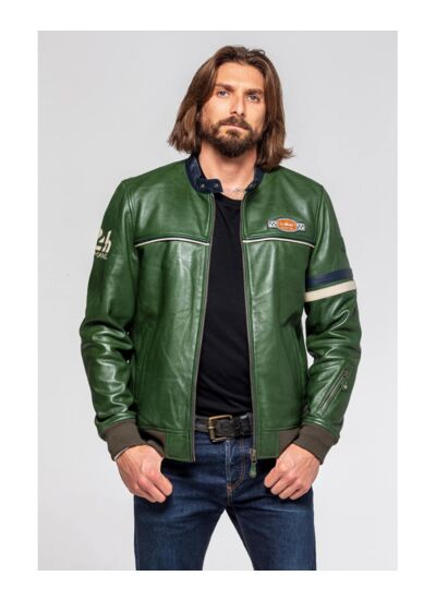 Blouson Cuir 24h Miles vert