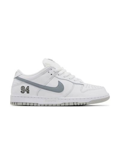 Nike SB Dunk Low Supreme 94 White Metallic Silver