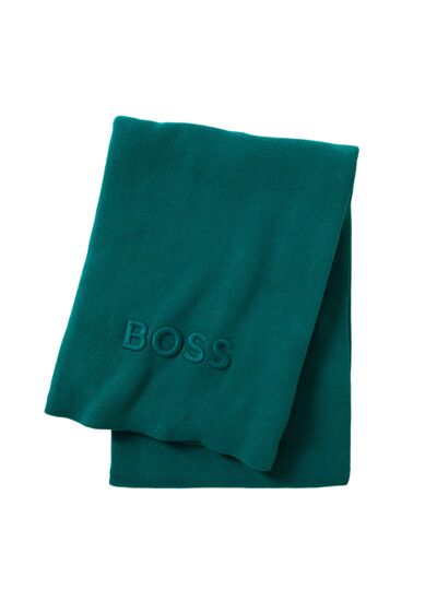 BOSS Home - Plaid en coton acrylique vert, Bold Logo