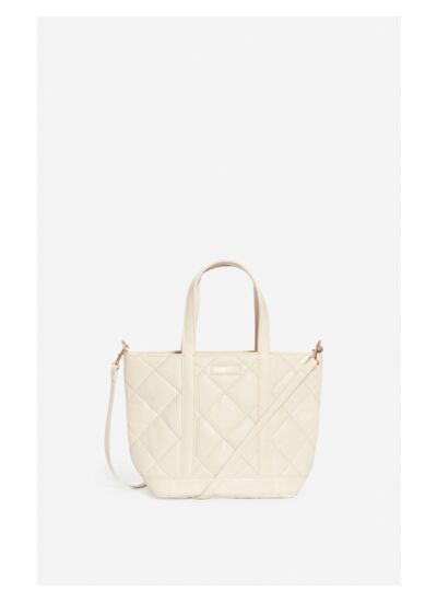 Cabas S En Cuir Matelassé En Coton Et Lin Mélangé