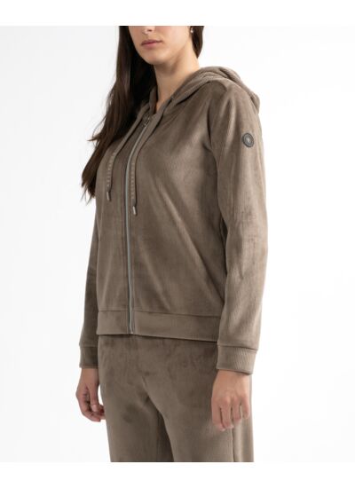 Veste à capuche en velours côtelé