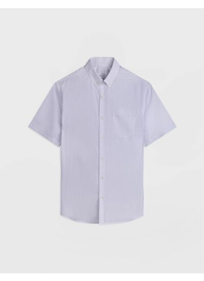 Chemise classique manches courtes à carreaux marine