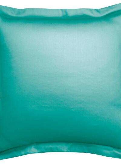 DODO Taie d'oreiller harmonie satin de coton coloris turquoise
