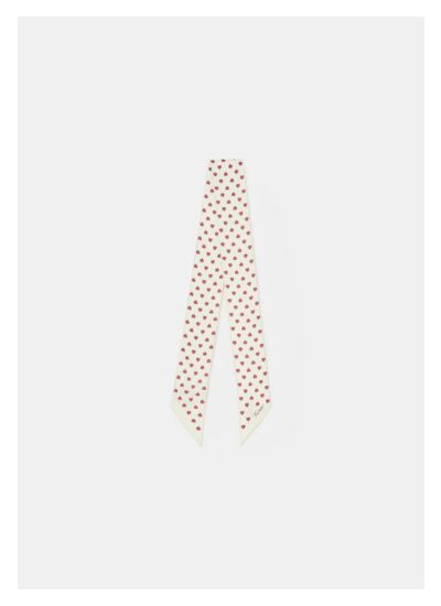 Foulard Emma-écru imprimé mini coeurs