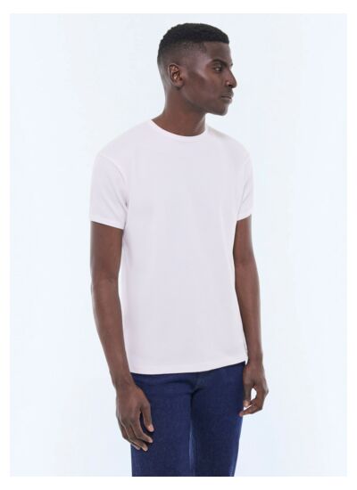T-shirt côtelé en coton biologique