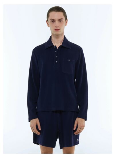 Polo en coton effet éponge