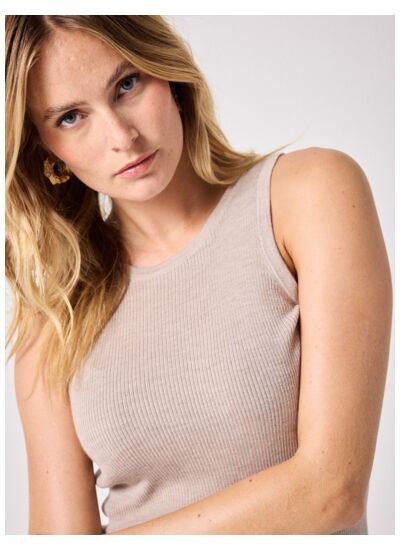 Débardeur en laine Carmen TERRE FUMEE