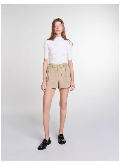 Short clouté en coton