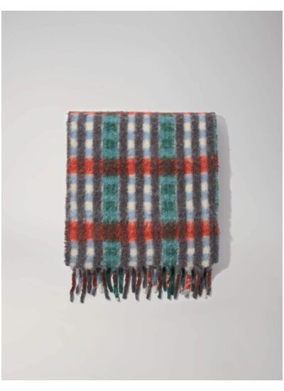 Echarpe à carreaux en mix alpaga