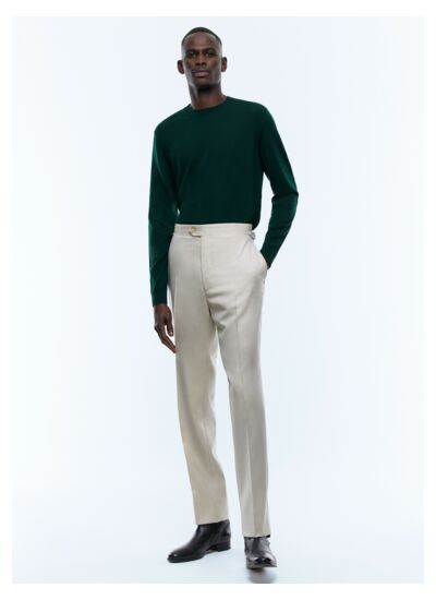 Pantalon ajusté en serge de laine
