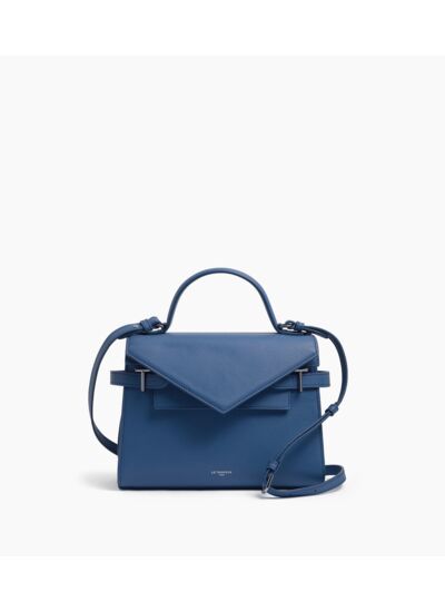 Sac à main double rabat moyen modèle Emilie en cuir grainé