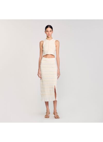 Jupe longue à détails crochetés
